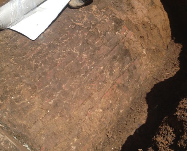 centuries-old barrel vault is excavated to be waterproofed